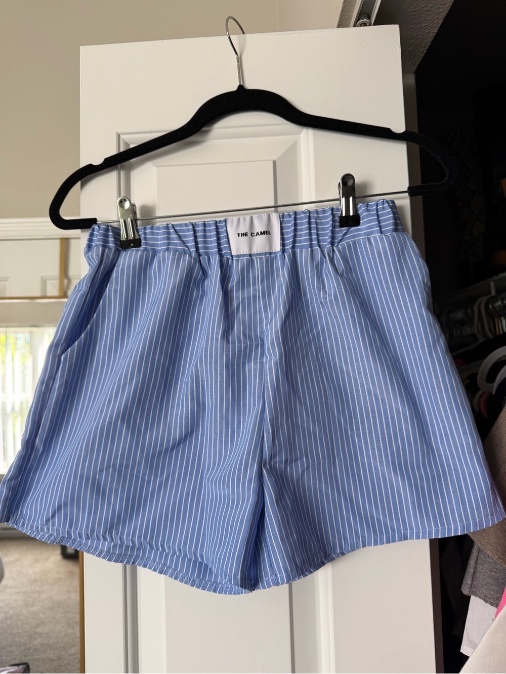 The Camel Blue Pinstripe Women's Bermuda Shorts